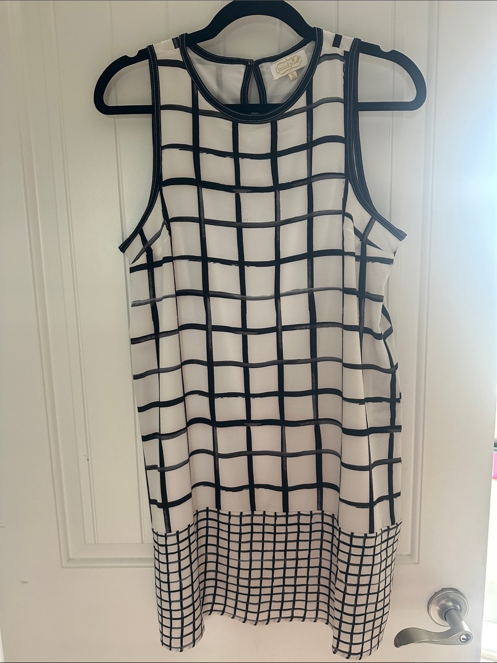 Mud Pie Black & White Grid Mini Dress